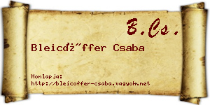 Bleicöffer Csaba névjegykártya